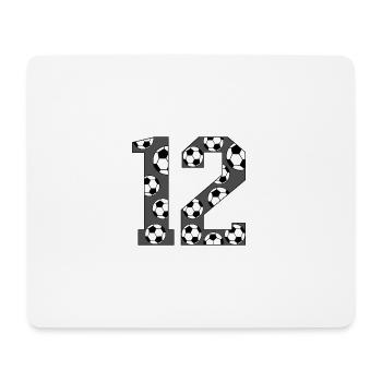 12 Geburtstag Fußball grau - Mousepad (Querformat) - Weiß - Vorne