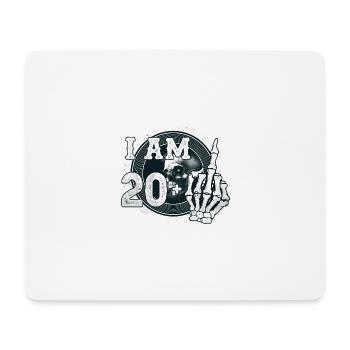 Ich bin 20 plus 1 Mittelfinger Totenkopf lustig 21. - Mousepad (Querformat) - Weiß - Vorne