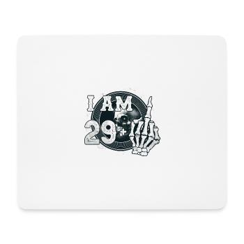 I'm 29 plus 1 middle finger Skull funny 30th - Mouse Pad (horizontal) - white - Front