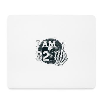 J’ai 32 ans plus 1 majeur Crâne drôle 33ème - Tapis de souris (format paysage) - blanc - Devant