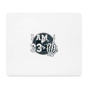 Ich bin 33 plus 1 Mittelfinger Totenkopf lustig 34. - Mousepad (Querformat) - Weiß - Vorne