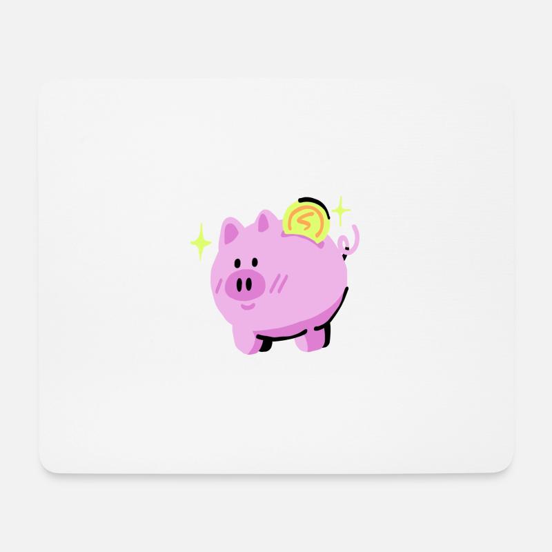Geld Sparschwein - Mousepad (Querformat) - Weiß
