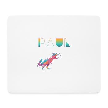 PAUL - Schöner Jungen Name mit Dinosaurier - Mousepad (Querformat) - Weiß - Vorne