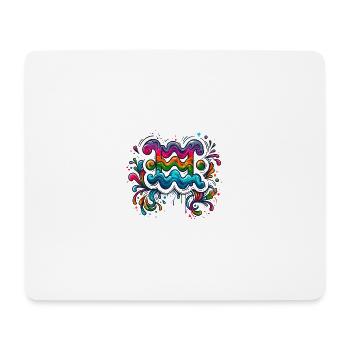 color Zodiac: Aquarius - Mouse Pad (horizontal) - white - Front