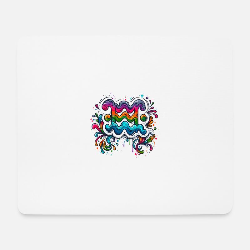 color Zodiac: Wassermann - Mousepad (Querformat) - Weiß