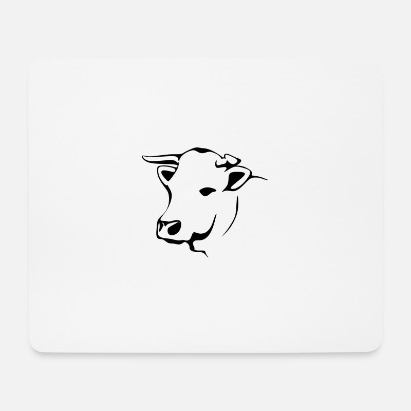 bœuf - Tapis de souris (format paysage) - blanc