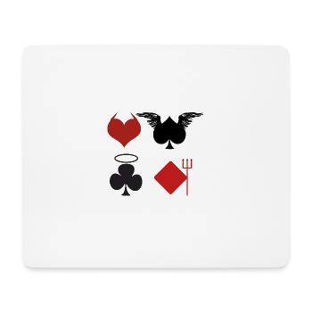 Cartes à jouer Poker Ange Diable cadeau - Tapis de souris (format paysage) - blanc - Devant