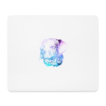 Galaxy silhouette de chien abstrait - Tapis de souris (format paysage) - blanc - Devant