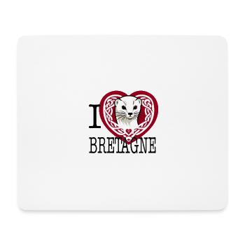 I Love Bretagne Ermine Celtique - Mouse Pad (horizontal) - white - Front