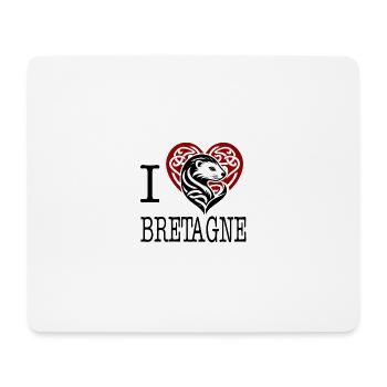 I Love Bretagne Hermine Maline - Mouse Pad (horizontal) - white - Front