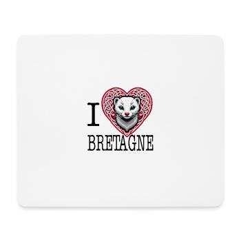 I Love Bretagne Tribal Celtic Ermine - Mouse Pad (horizontal) - white - Front