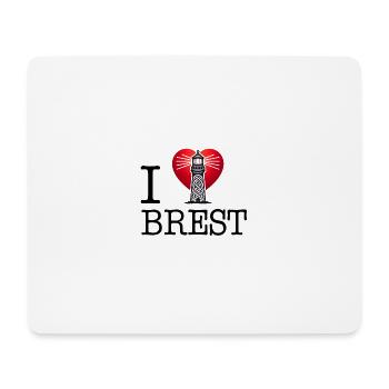i love Brest by i love bretagne - Mouse Pad (horizontal) - white - Front