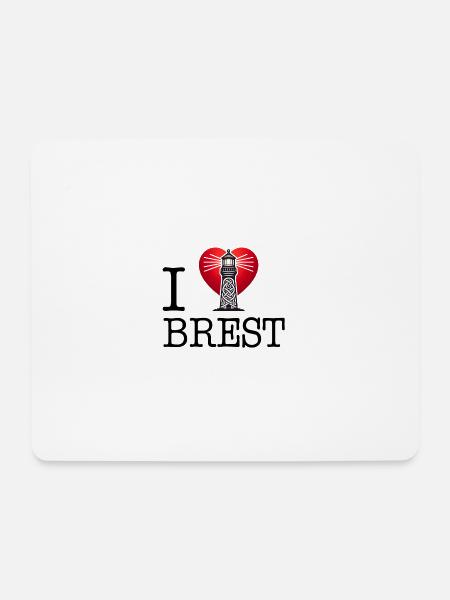 i love Brest by i love bretagne - Mousepad (Querformat) - Weiß