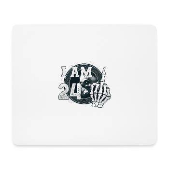 I'm 24 plus 1 middle finger Skull funny 25th - Mouse Pad (horizontal) - white - Front