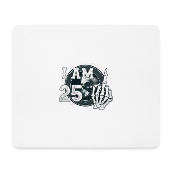 I'm 25 plus 1 middle finger Skull funny 26th - Mouse Pad (horizontal) - white - Front