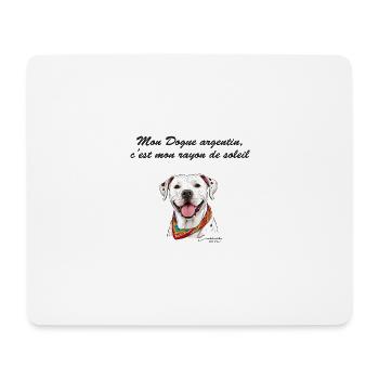 Dogue argentin rayon de soleil - Tapis de souris (format paysage) - blanc - Devant