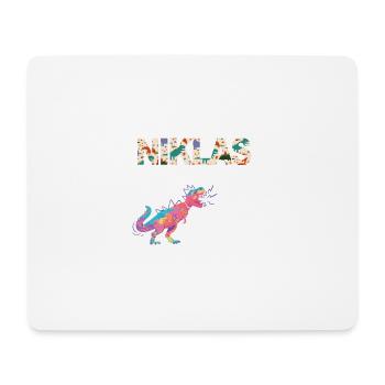 NIKLAS - Schöner Jungen Name mit Dinosaurier - Mousepad (Querformat) - Weiß - Vorne