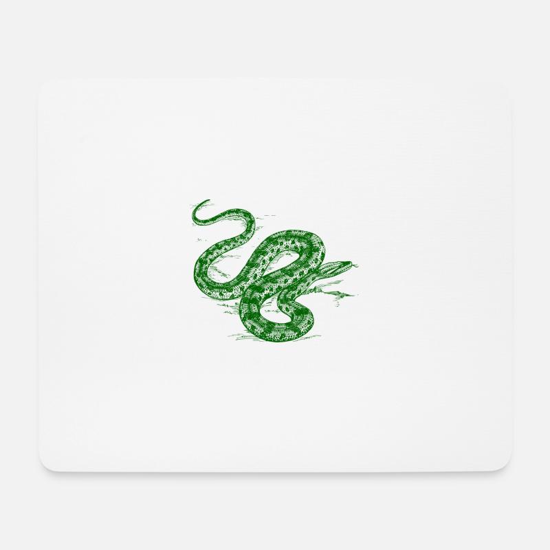 Grüne Schlange - Mousepad (Querformat) - Weiß