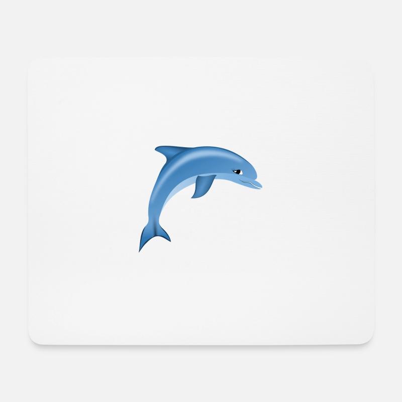 Blauer niedlicher Delphin - Mousepad (Querformat) - Weiß