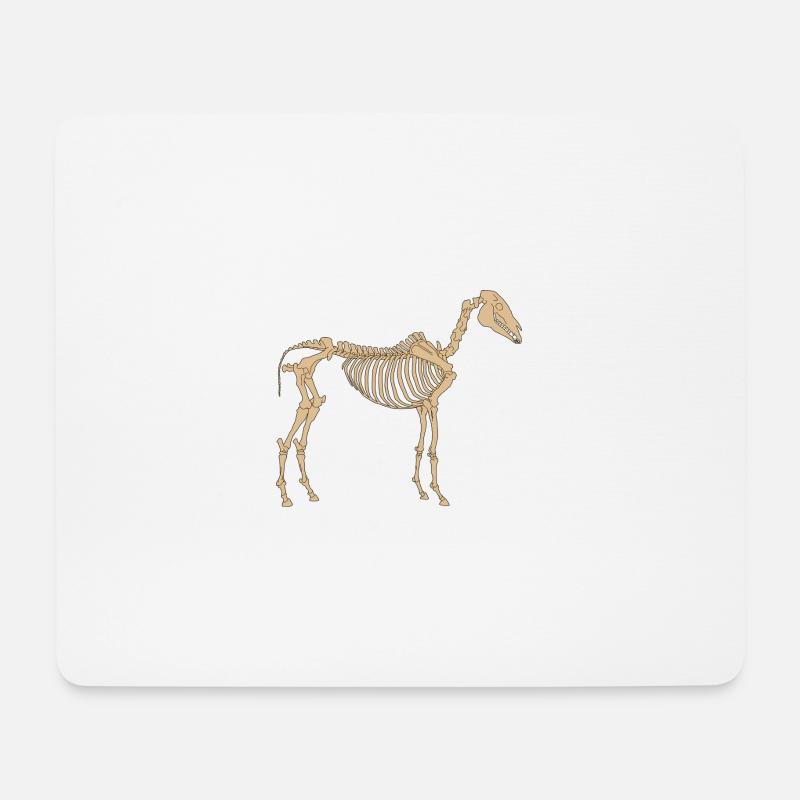 Cheval Squelette Paléolithique - Tapis de souris (format paysage) - blanc