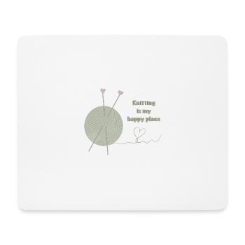 Stricken ist mein glücklicher Ort - Mousepad (Querformat) - Weiß - Vorne
