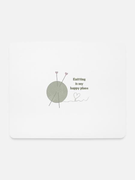 Stricken ist mein glücklicher Ort - Mousepad (Querformat) - Weiß