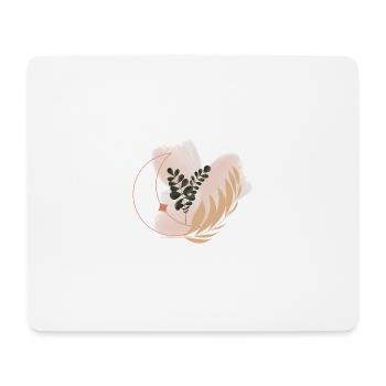 Pastel Flora Circle Leaves - Mouse Pad (horizontal) - white - Front