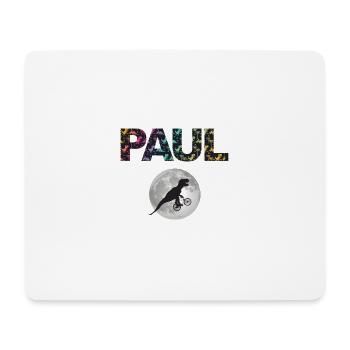 PAUL - Schöner Jungen Name mit Dinosaurier - Mousepad (Querformat) - Weiß - Vorne