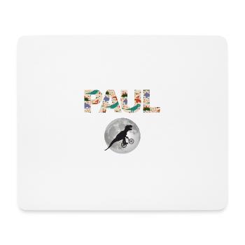 PAUL - Schöner Jungen Name mit Dinosaurier - Mousepad (Querformat) - Weiß - Vorne