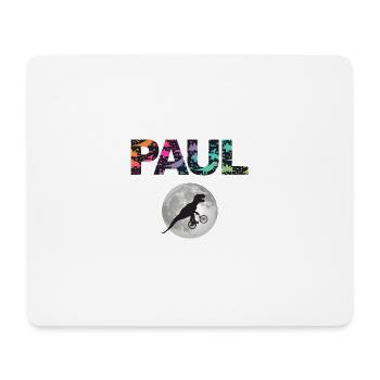 PAUL - Beautiful boy name with dinosaur - Mouse Pad (horizontal) - white - Front
