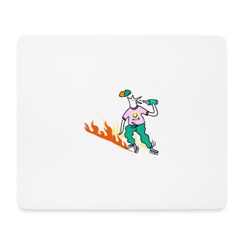 Roller_Skater_on_fire - Mousepad (Querformat) - Weiß - Vorne
