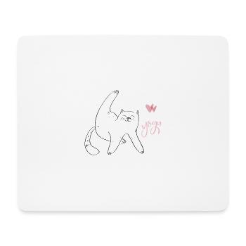 Chat de Yoga - Tapis de souris (format paysage) - blanc - Devant