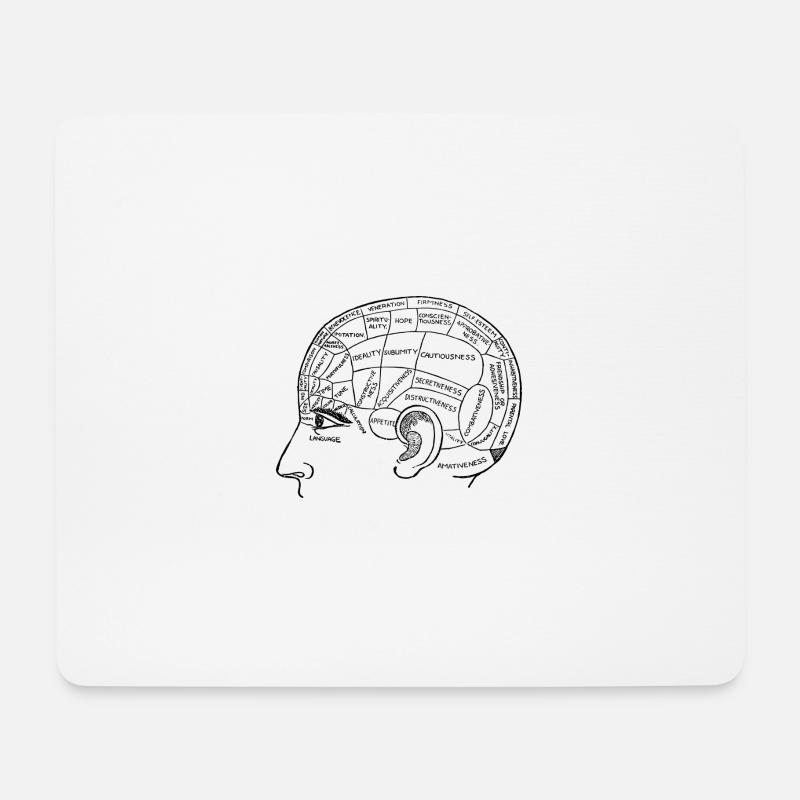 Gehirn - Mousepad (Querformat) - Weiß
