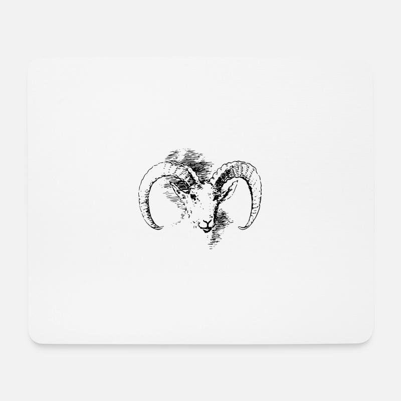 Ziegenbock - Mousepad (Querformat) - Weiß