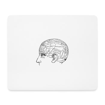 Tête avec la pensée, le cerveau - Tapis de souris (format paysage) - blanc - Devant