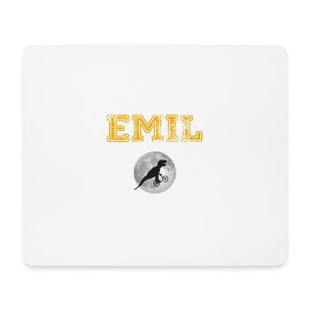 EMIL - Beautiful boy name with dinosaur - Mouse Pad (horizontal) - white - Front