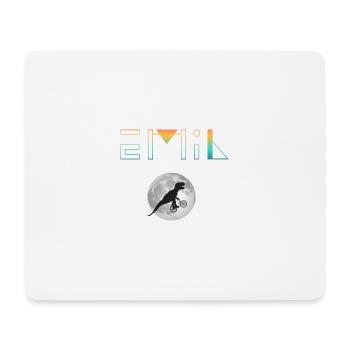 EMIL - Schöner Jungen Name mit Dinosaurier - Mousepad (Querformat) - Weiß - Vorne