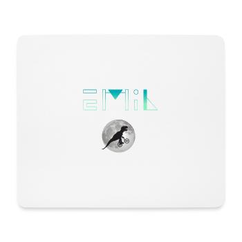 EMIL - Schöner Jungen Name mit Dinosaurier - Mousepad (Querformat) - Weiß - Vorne