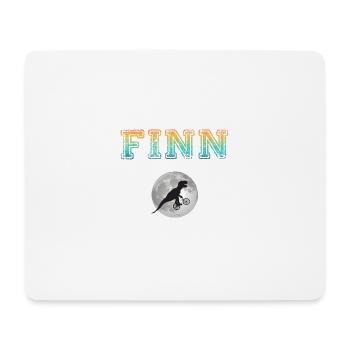 FINN - Schöner Jungen Name mit Dinosaurier - Mousepad (Querformat) - Weiß - Vorne