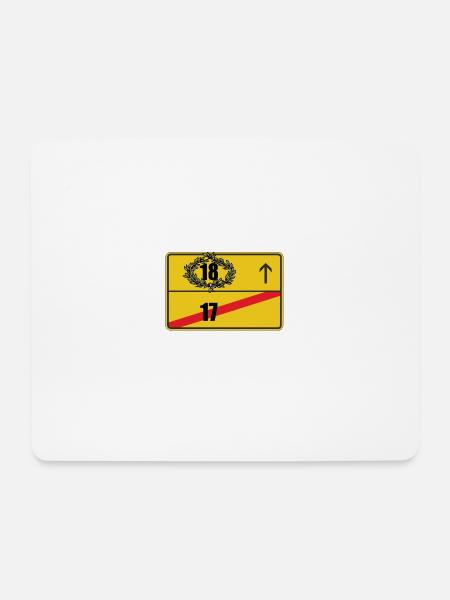 Ortsschild 18. Geburtstag Geschenk - Mousepad (Querformat) - Weiß