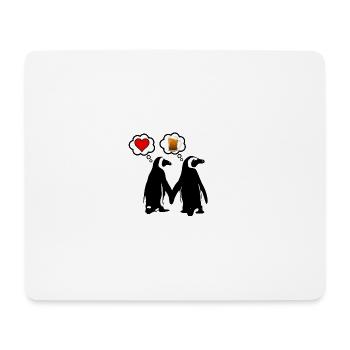 Mann & Frau Pinguin Humor, lustig, Geschenk - Mousepad (Querformat) - Weiß - Vorne