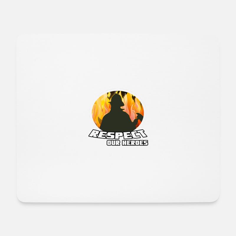 Respekt Feuerwehr Feuerwehrmann Held - Mousepad (Querformat) - Weiß