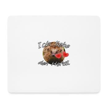 Ich liebe den Herbst Geschenk Igel Spruch Tier - Mousepad (Querformat) - Weiß - Vorne