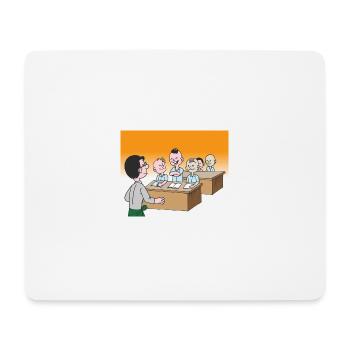 Schüler in der Klasse in der Schule - Mousepad (Querformat) - Weiß - Vorne