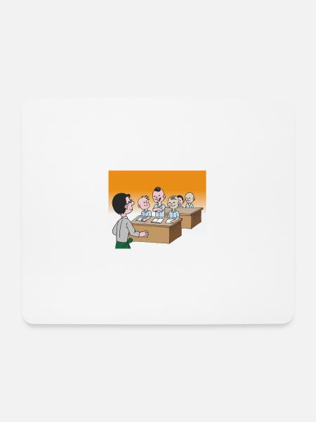 Schüler in der Klasse in der Schule - Mousepad (Querformat) - Weiß