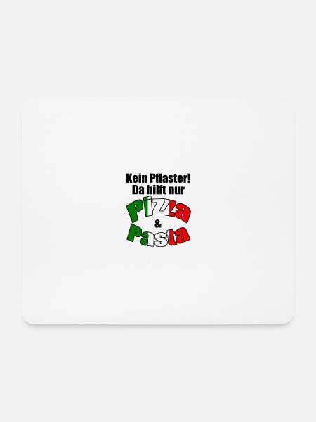 Pizza & Pasta Italien lustig Spruch Geschenk - Mousepad (Querformat) - Weiß