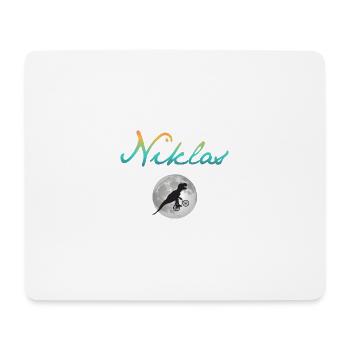 NIKLAS - Schöner Jungen Name mit Dinosaurier - Mousepad (Querformat) - Weiß - Vorne