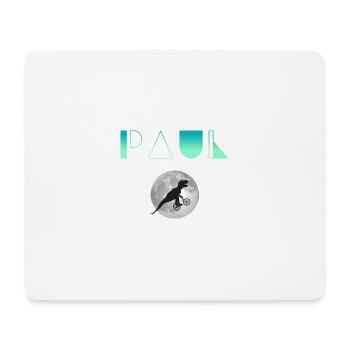 PAUL - Schöner Jungen Name mit Dinosaurier - Mousepad (Querformat) - Weiß - Vorne