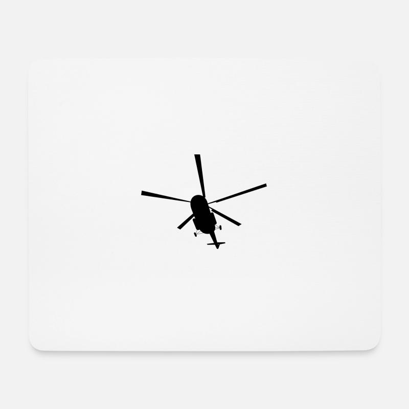 hélicoptère - Tapis de souris (format paysage) - blanc