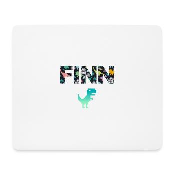 FINN - Schöner Jungen Name mit Dinosaurier - Mousepad (Querformat) - Weiß - Vorne